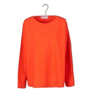 round-neck cotton top Orange