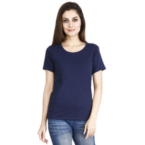 Cotton Plain Womens Round Neck T-shirts